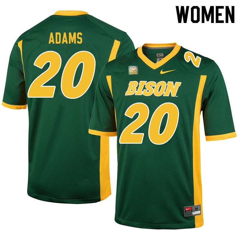 Women #20 Adrian Adams North Dakota State Bison College Football Jerseys Sale-Green
